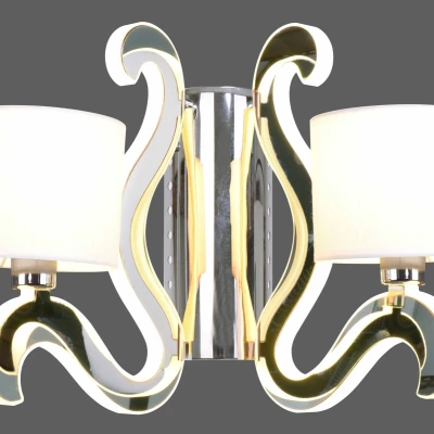 Moderní nástěnná lampa AMBROSIA - 2xE14, 40W + LED 12,3W, 2800K (teplá bílá), chromovaná