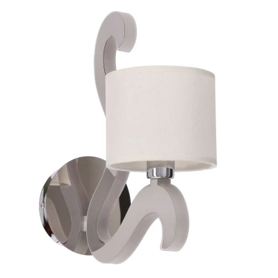 Moderní nástěnná lampa AMBROSIA - 1xE14, 40W + LED 6W, 2800K (teplá bílá), chromovaná