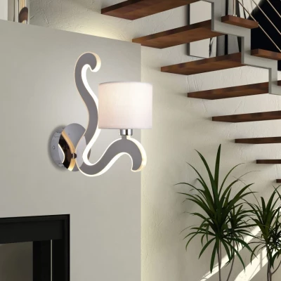 Moderní nástěnná lampa AMBROSIA - 1xE14, 40W + LED 6W, 2800K (teplá bílá), chromovaná