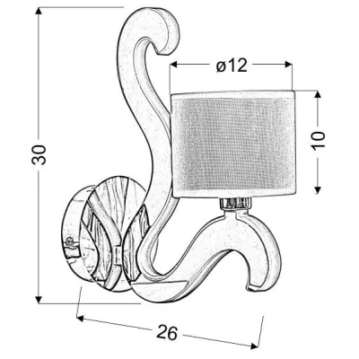 Moderní nástěnná lampa AMBROSIA - 1xE14, 40W + LED 6W, 2800K (teplá bílá), chromovaná