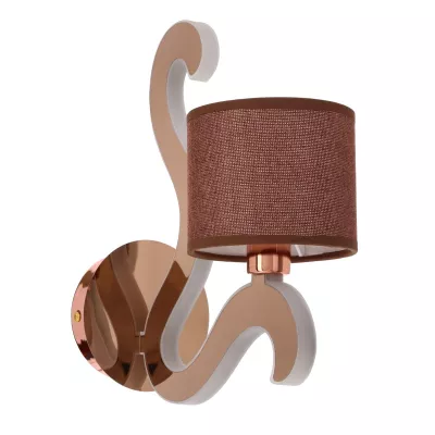 Moderní nástěnná lampa AMBROSIA - 1xE14, 40W + LED 6W, 2800K (teplá bílá), měděná