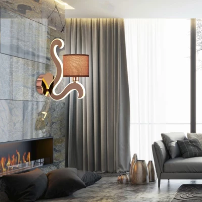 Moderní nástěnná lampa AMBROSIA - 1xE14, 40W + LED 6W, 2800K (teplá bílá), měděná