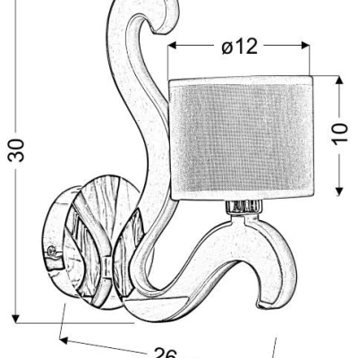 Moderní nástěnná lampa AMBROSIA - 1xE14, 40W + LED 6W, 2800K (teplá bílá), měděná