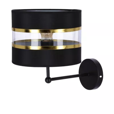 Moderní nástěnné svítidlo ANDY - 1xE27, 40W, zlaté / čiré / černé