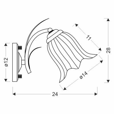 Nástěnné osvětlení ANTIQA - 1xE27, 40W, patina / bílé