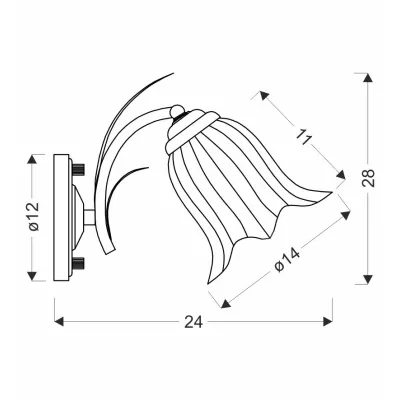Nástěnné osvětlení ANTIQA - 1xE27, 40W, patina / bílé