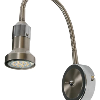 Nástěnná lampička k posteli ARKON - 1xGU10, 50W, chromovaná / stříbrná