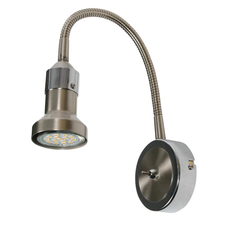 Nástěnná lampička k posteli ARKON - 1xGU10, 50W, chromovaná / stříbrná