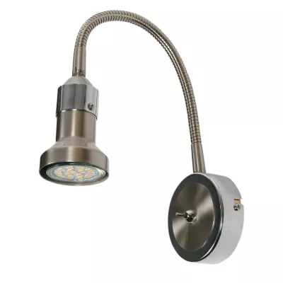 Nástěnná lampička k posteli ARKON - 1xGU10, 50W, chromovaná / stříbrná