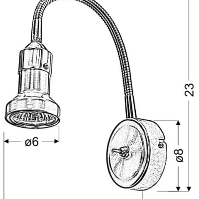 Nástěnná lampička k posteli ARKON - 1xGU10, 50W, chromovaná / stříbrná