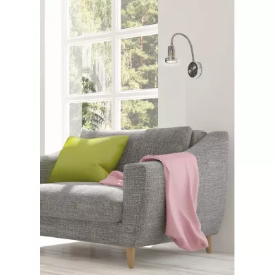 Nástěnná lampička k posteli ARKON - 1xGU10, 50W, chromovaná / stříbrná