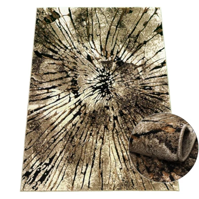 VÝPRODEJ - Kusový koberec s abstraktním vzorem 80x150 BRAWLEY 2 - béžový / hnědý