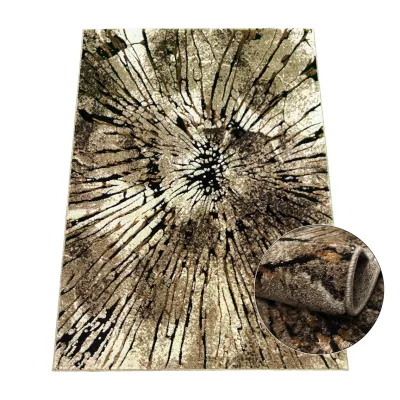 VÝPRODEJ - Kusový koberec s abstraktním vzorem 80x150 BRAWLEY 2 - béžový / hnědý