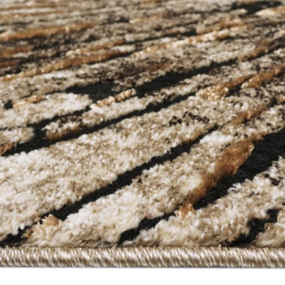 VÝPRODEJ - Kusový koberec s abstraktním vzorem 80x150 BRAWLEY 2 - béžový / hnědý