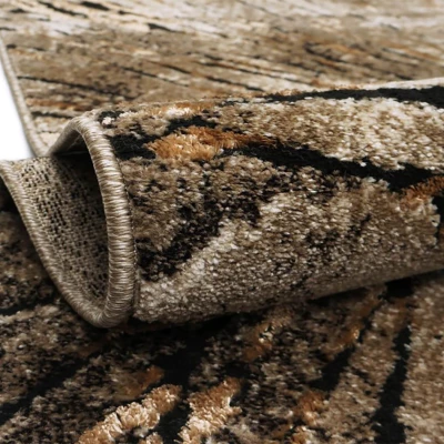 VÝPRODEJ - Kusový koberec s abstraktním vzorem 80x150 BRAWLEY 2 - béžový / hnědý