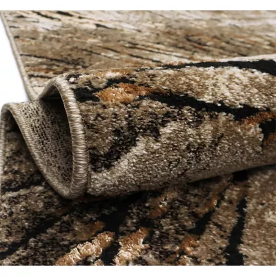 VÝPRODEJ - Kusový koberec s abstraktním vzorem 80x150 BRAWLEY 2 - béžový / hnědý