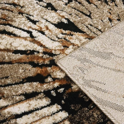 VÝPRODEJ - Kusový koberec s abstraktním vzorem 80x150 BRAWLEY 2 - béžový / hnědý