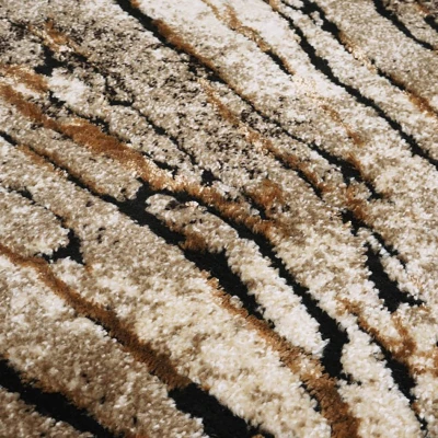 VÝPRODEJ - Kusový koberec s abstraktním vzorem 80x150 BRAWLEY 2 - béžový / hnědý