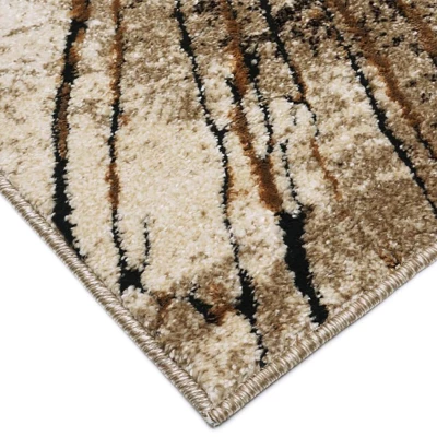 VÝPRODEJ - Kusový koberec s abstraktním vzorem 80x150 BRAWLEY 2 - béžový / hnědý