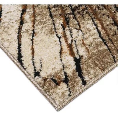 VÝPRODEJ - Kusový koberec s abstraktním vzorem 80x150 BRAWLEY 2 - béžový / hnědý