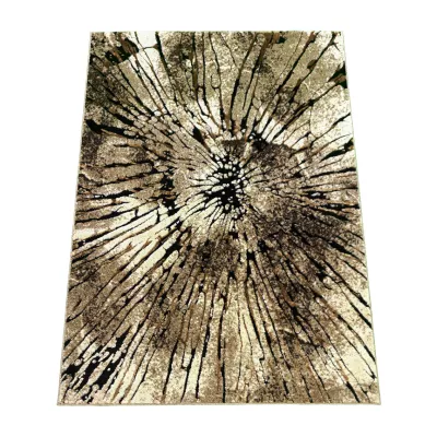 VÝPRODEJ - Kusový koberec s abstraktním vzorem 80x150 BRAWLEY 2 - béžový / hnědý