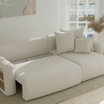 VÝPRODEJ - Rozkládací sedací souprava KIANA - světle béžová