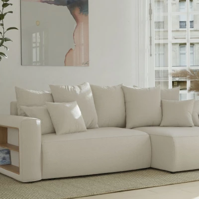 VÝPRODEJ - Rozkládací sedací souprava KIANA - světle béžová