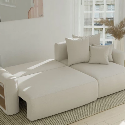 VÝPRODEJ - Rozkládací sedací souprava KIANA - světle béžová