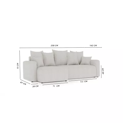 VÝPRODEJ - Rozkládací sedací souprava KIANA - světle béžová