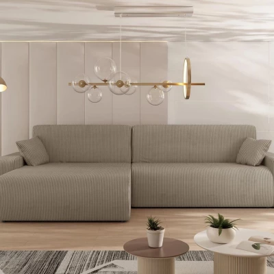 VÝPRODEJ - Sedačka s úložným prostorem CLEBURNE - béžová