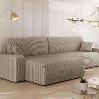 VÝPRODEJ - Sedačka s úložným prostorem CLEBURNE - béžová