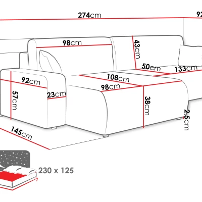 VÝPRODEJ - Sedačka s úložným prostorem CLEBURNE - béžová