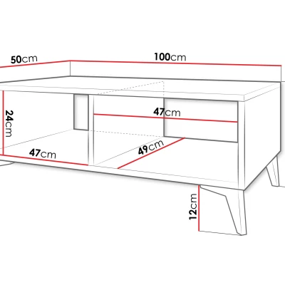 VÝPRODEJ - Konferenční stolek do obýváku LIVA - lesklý béžový / béžový / zlatý