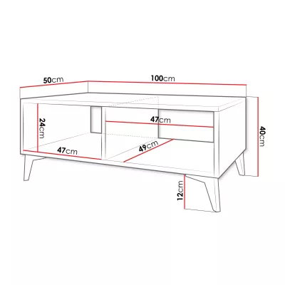 VÝPRODEJ - Konferenční stolek do obýváku LIVA - lesklý béžový / béžový / zlatý