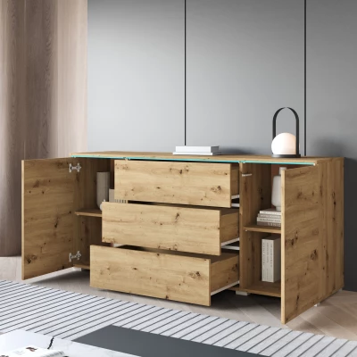VÝPRODEJ - Kombinovaná komoda HERMINA 150 - dub artisan