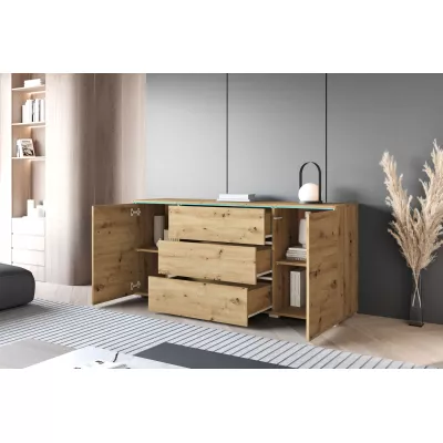 VÝPRODEJ - Kombinovaná komoda HERMINA 150 - dub artisan