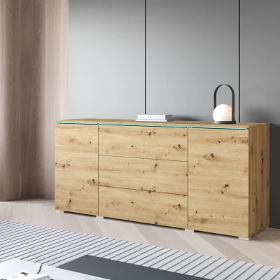 VÝPRODEJ - Kombinovaná komoda HERMINA 150 - dub artisan
