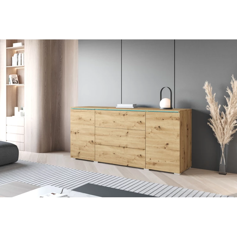 VÝPRODEJ - Kombinovaná komoda HERMINA 150 - dub artisan