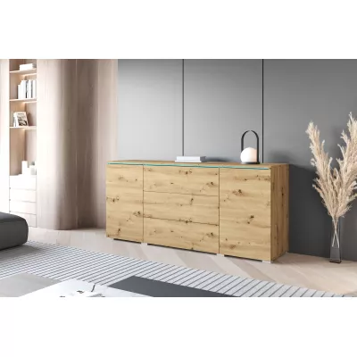 VÝPRODEJ - Kombinovaná komoda HERMINA 150 - dub artisan