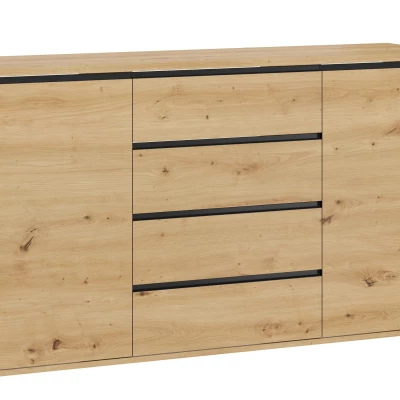 VÝPRODEJ - Široká kombinovaná komoda HERA - dub artisan