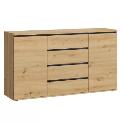 VÝPRODEJ - Široká kombinovaná komoda HERA - dub artisan