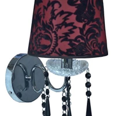 Moderní nástěnná lampa ASTOR - 1xE14, 40W, chromovaná / červenočerná
