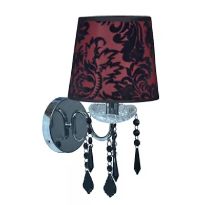 Moderní nástěnná lampa ASTOR - 1xE14, 40W, chromovaná / červenočerná