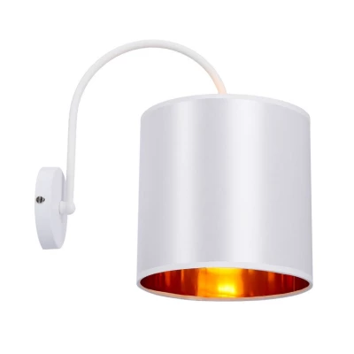 Nástěnná moderní lampa ATLANTA - 1xE27, 40W, bílá / zlatá