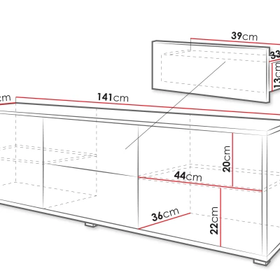 VÝPRODEJ - Televizní stolek FILA - kašmír