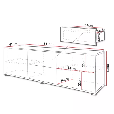 VÝPRODEJ - Televizní stolek FILA - kašmír