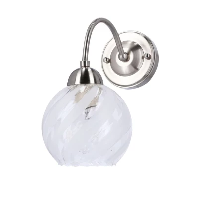 Nástěnné moderní osvětlení BAIDA - 1xE27, 60W, stříbrné / čiré