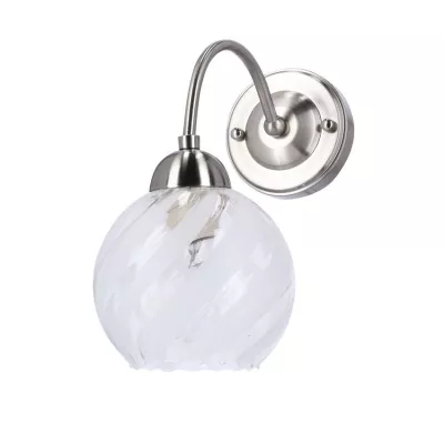 Nástěnné moderní osvětlení BAIDA - 1xE27, 60W, stříbrné / čiré