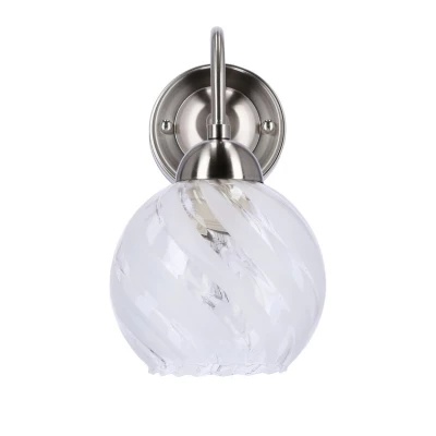 Nástěnné moderní osvětlení BAIDA - 1xE27, 60W, stříbrné / čiré