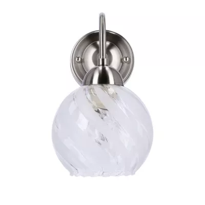 Nástěnné moderní osvětlení BAIDA - 1xE27, 60W, stříbrné / čiré